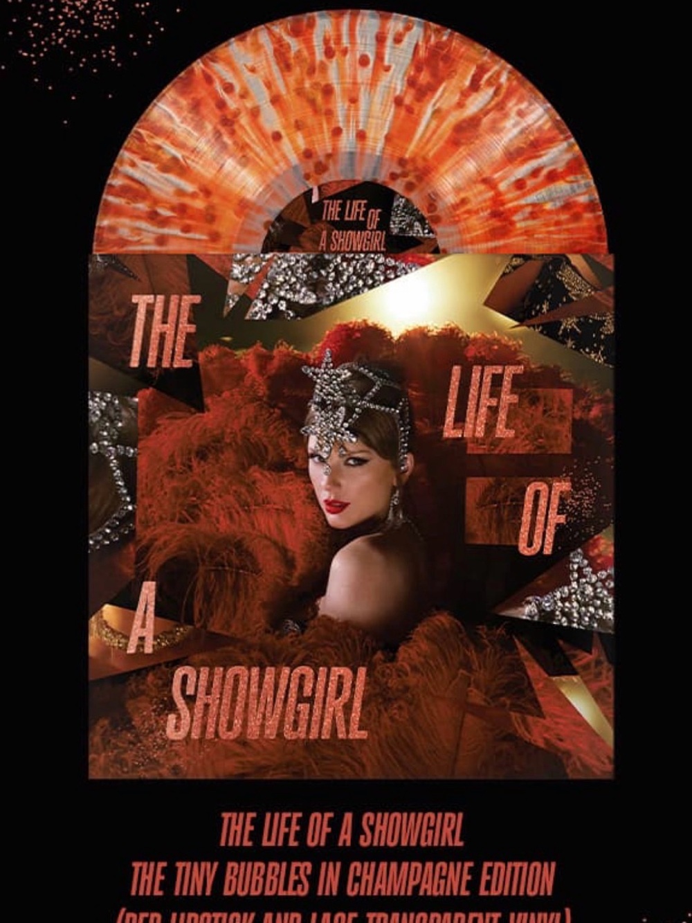 NEW SEALED Taylor Swift Life Of A Showgirl Tiny Bubbles Lipstick & Lace Vinyl